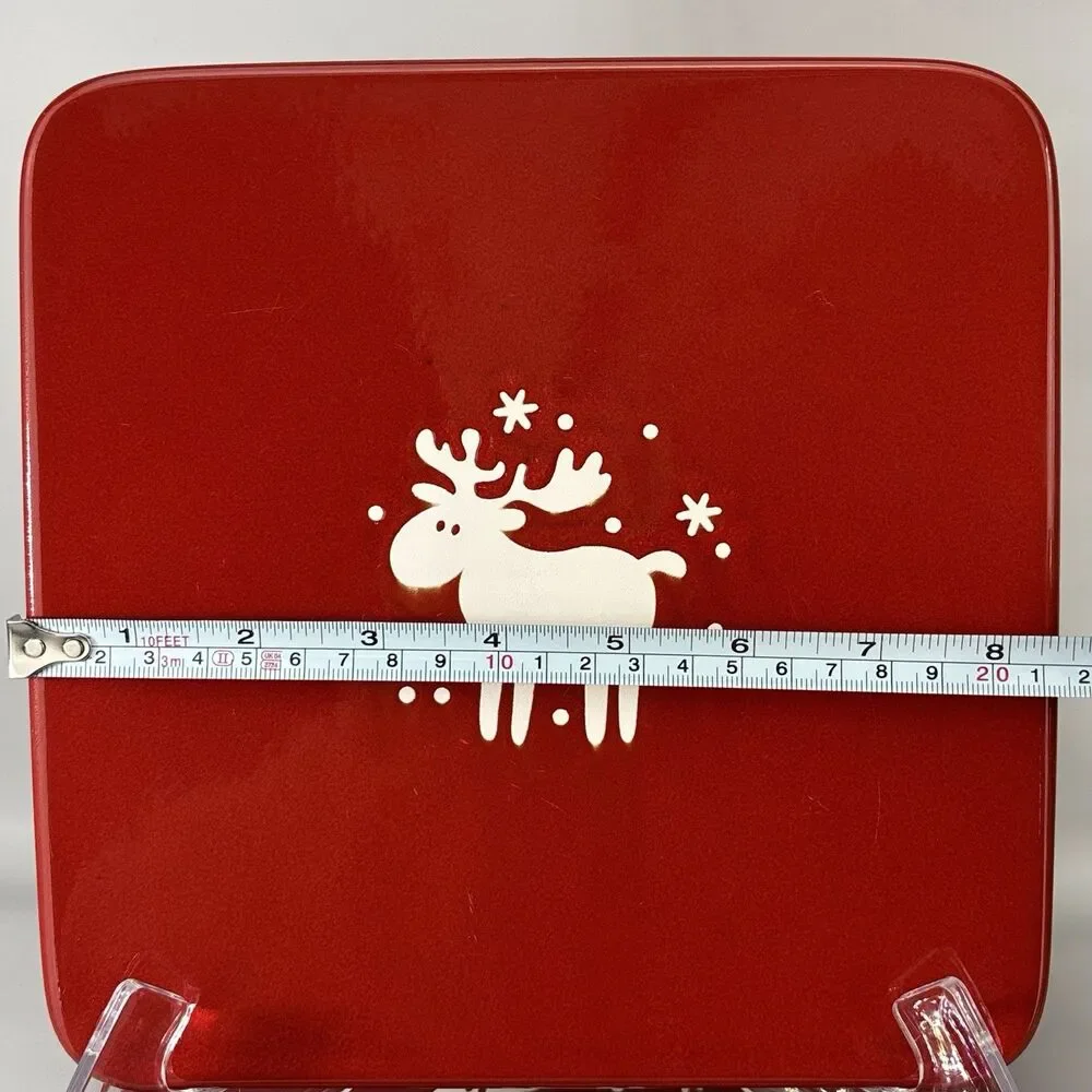 RARE WAECHTERSBACH 8.5”Red Salad Dessert Plate White Deer/Moose EMMA Germany